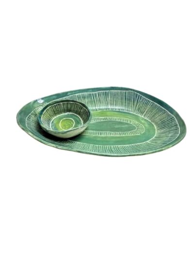 Palm Leaf Chip & dip Platter