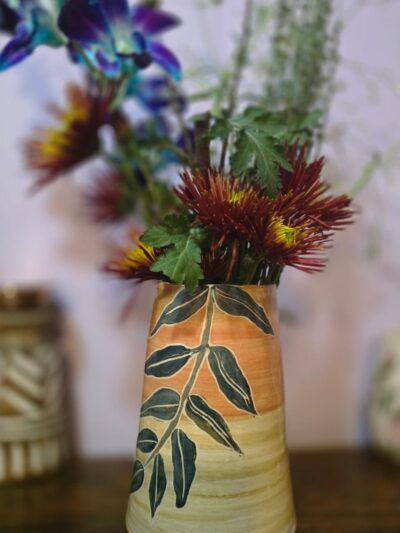 Terracotta Leaf Vase