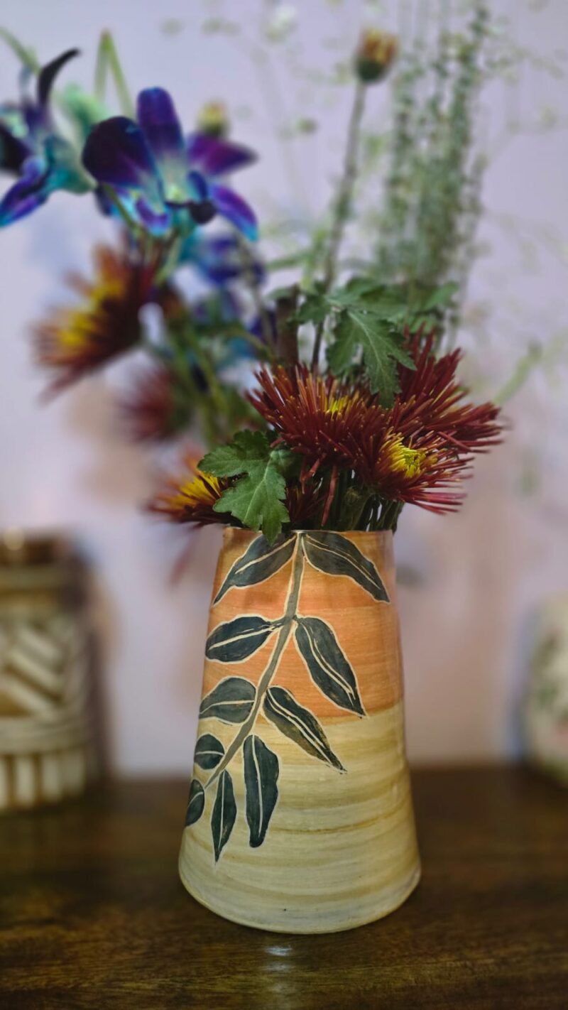 Terracotta Leaf Vase